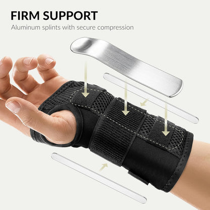 Carpal Tunnel Wrist Brace - Metal Wrist Splint for Hand and Wrist Support, Tendonitis Arthritis Pain Relief